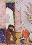 unknow artist Sultan Muhmud of Ghazni depicted as a young Safavid prince visiting a hermit oil painting reproduction